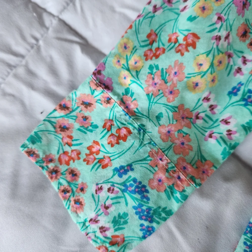 J. Crew Mint Green Floral Button-Down Shirt